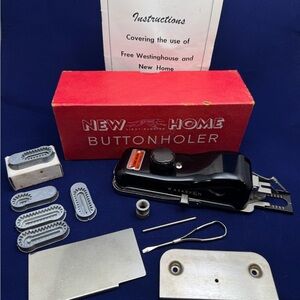 Vintage New Home Light-Running Buttonholer Attachment w/ Box & Manual